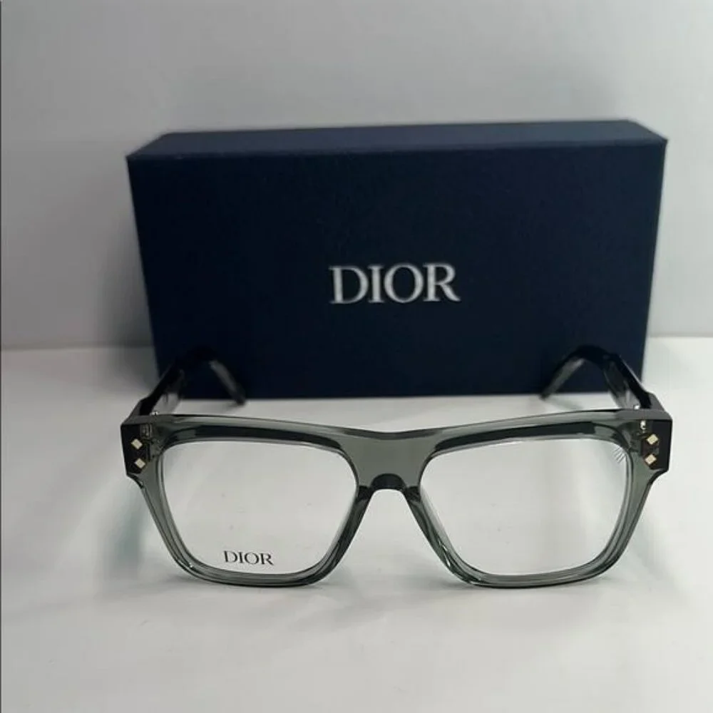 New Dior CD Diamond S6I Optical Glasses transparent Green Fast Ship!